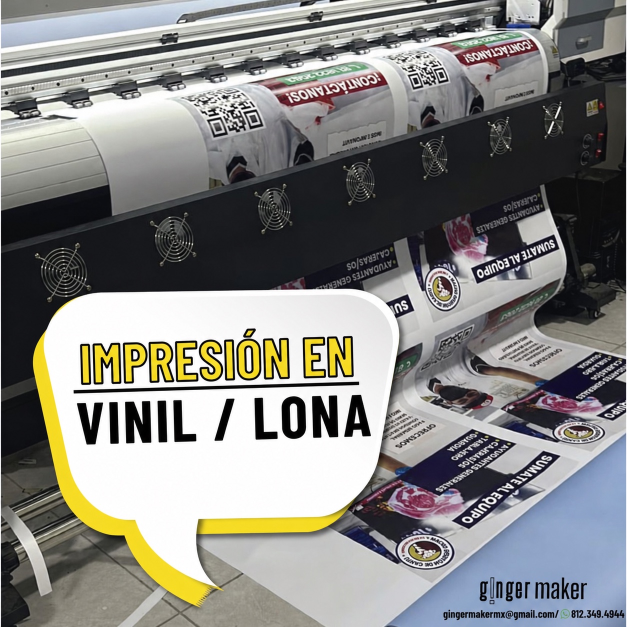 Equipo de impresión en vinil y lona de Ginger Maker